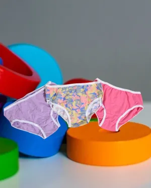 3 Pack Floral Girls Panty