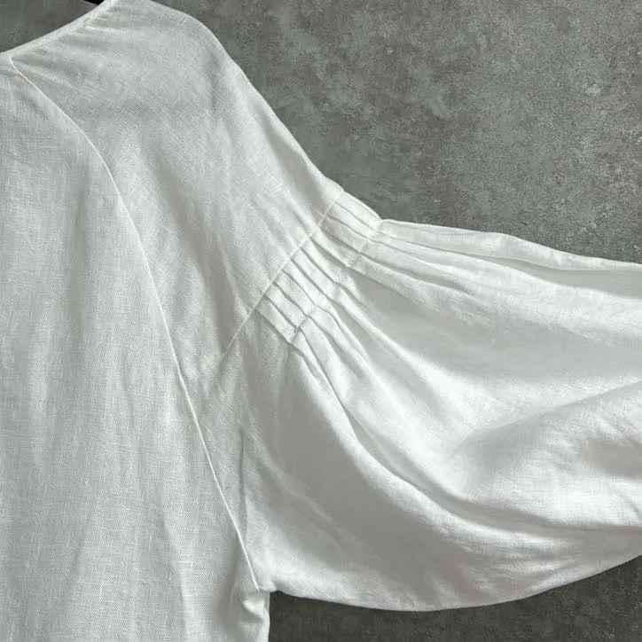 Aryele White Linen Mini Dress - Size M