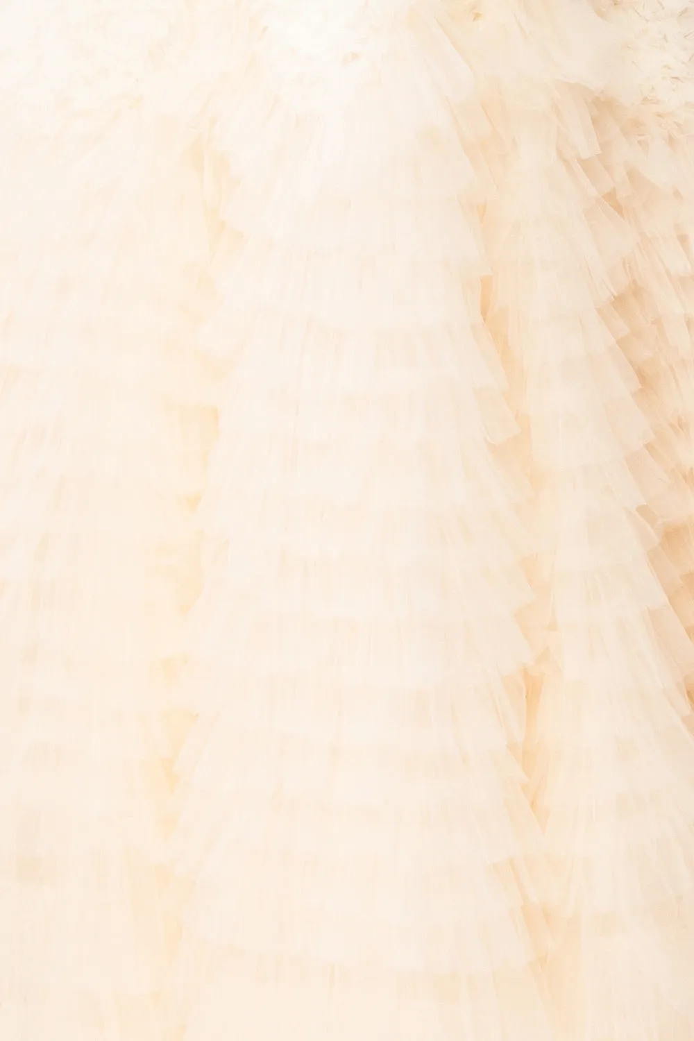 Asako Ivory | Bustier Layered Tulle Maxi Dress