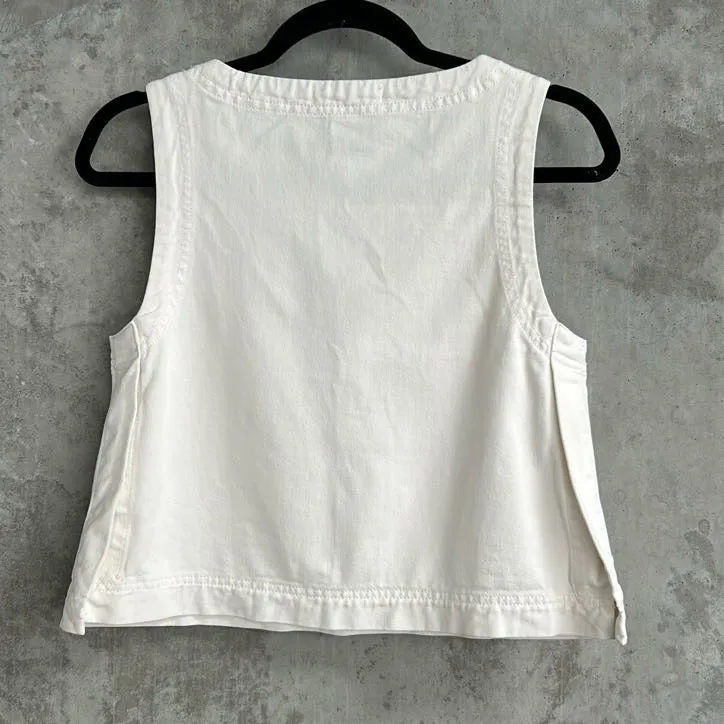 Assembly Label White Jean Crop - Size 6