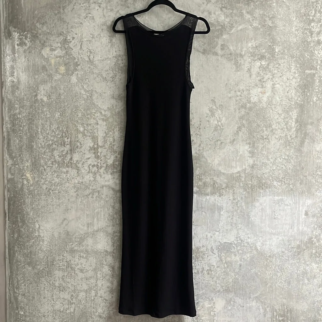 DISSH LINA BLACK BOAT NECK MIDI DRESS -Size M