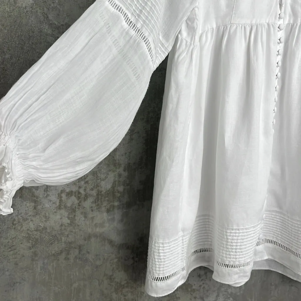 Joslin Lillian Linen Ramie Smock Dress - Size 4