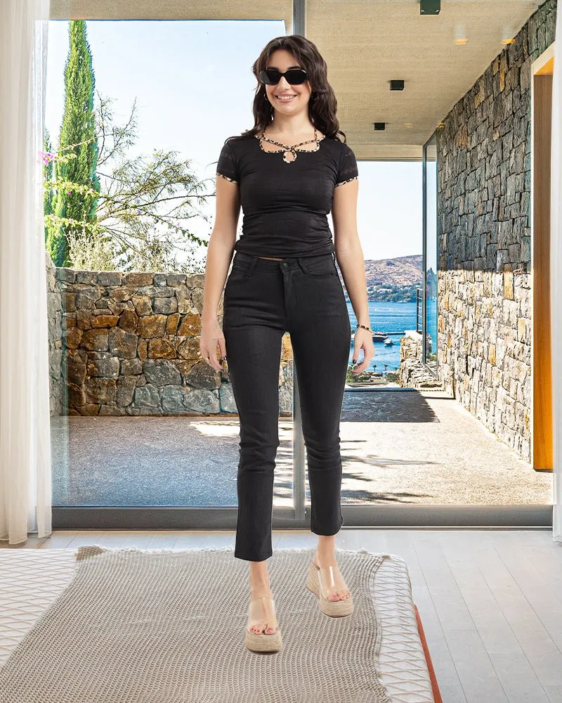 Ladies High Waist Mom Fit Jeans