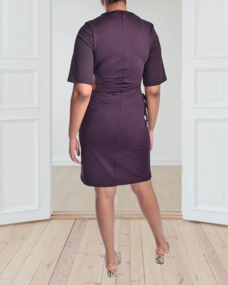 Ladies Purple Cut Out Dress