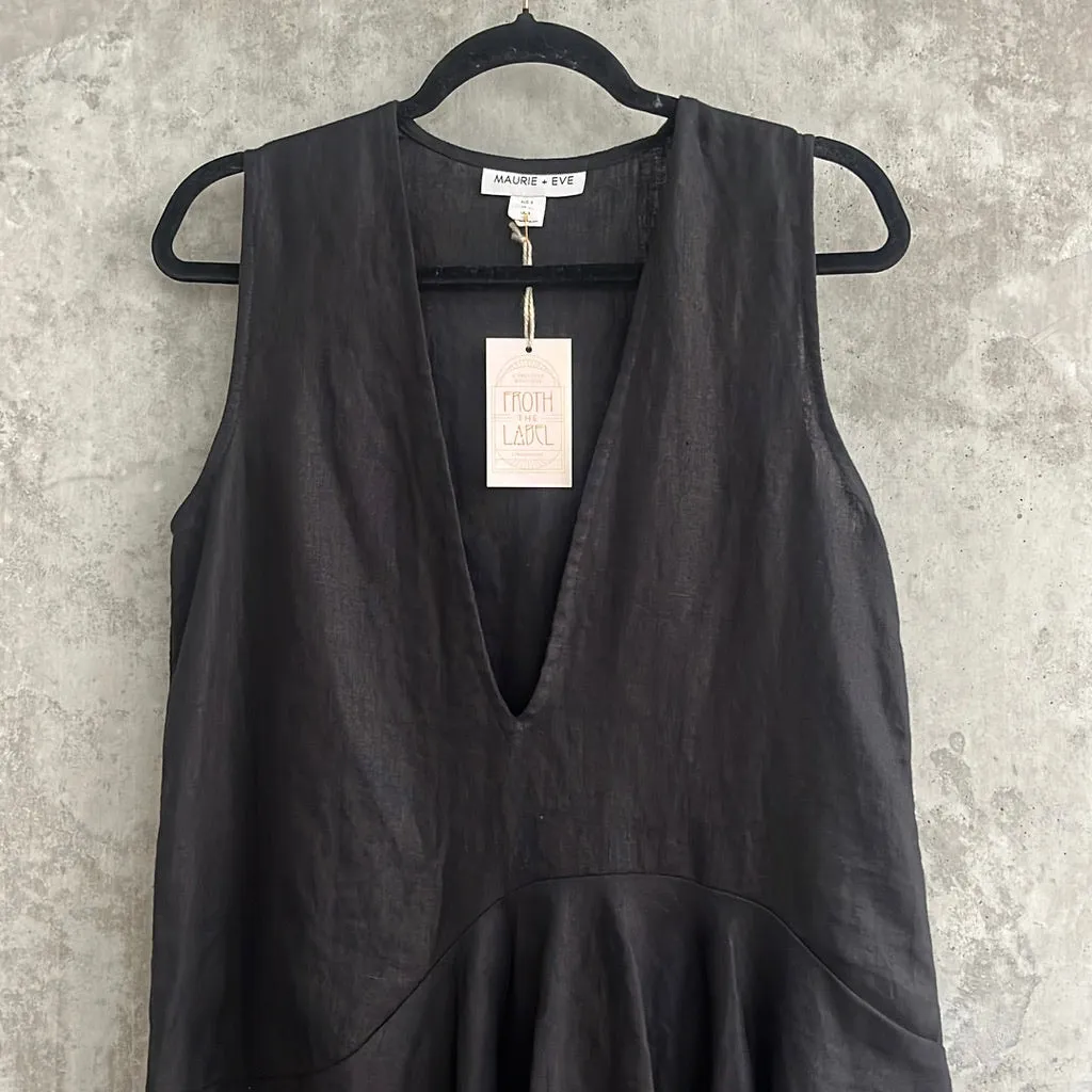Maurie And Eve Black Linen Dress -Size 8