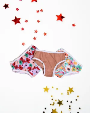 Multi Color Printed 3 Pack Girls Panty
