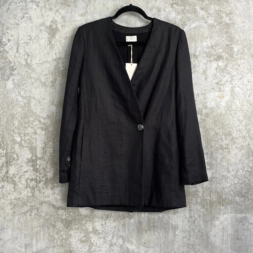 Rowie Black Linen Blazer - Size XS