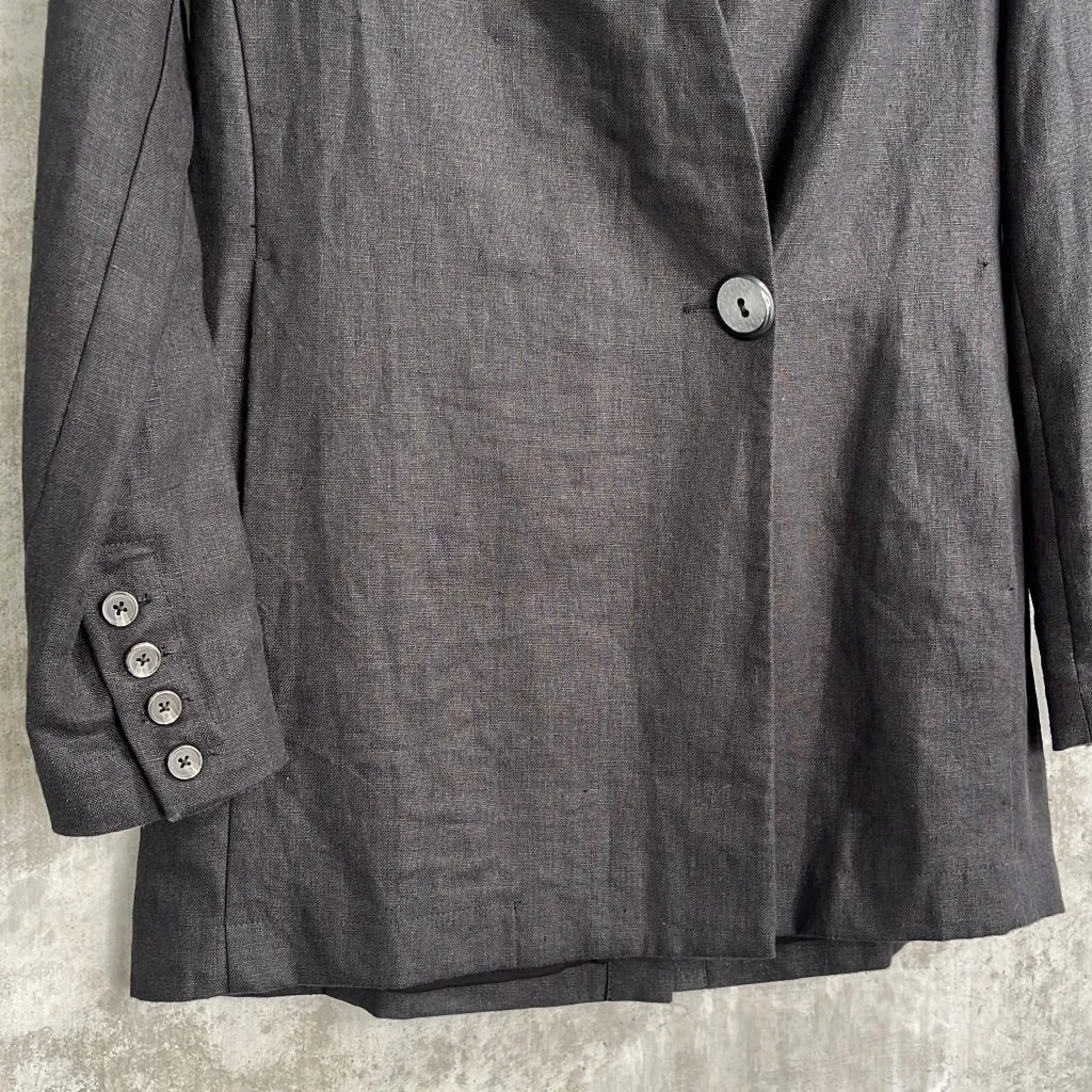 Rowie Black Linen Blazer - Size XS