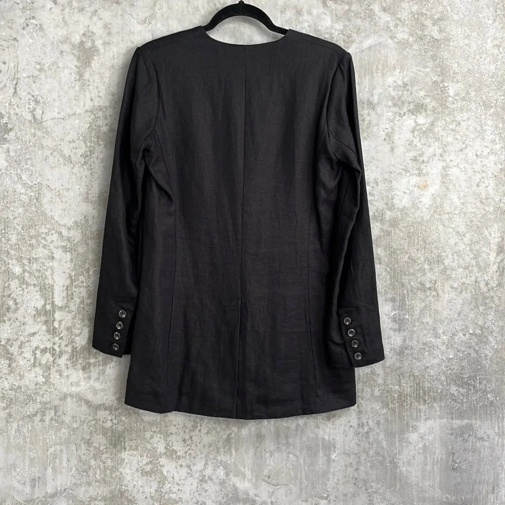 Rowie Black Linen Blazer - Size XS