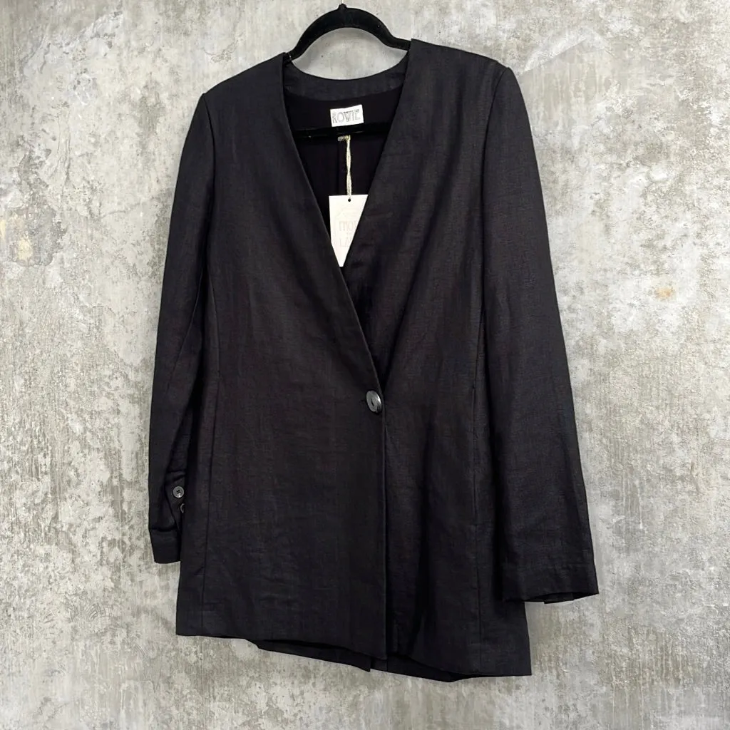 Rowie Black Linen Blazer - Size XS