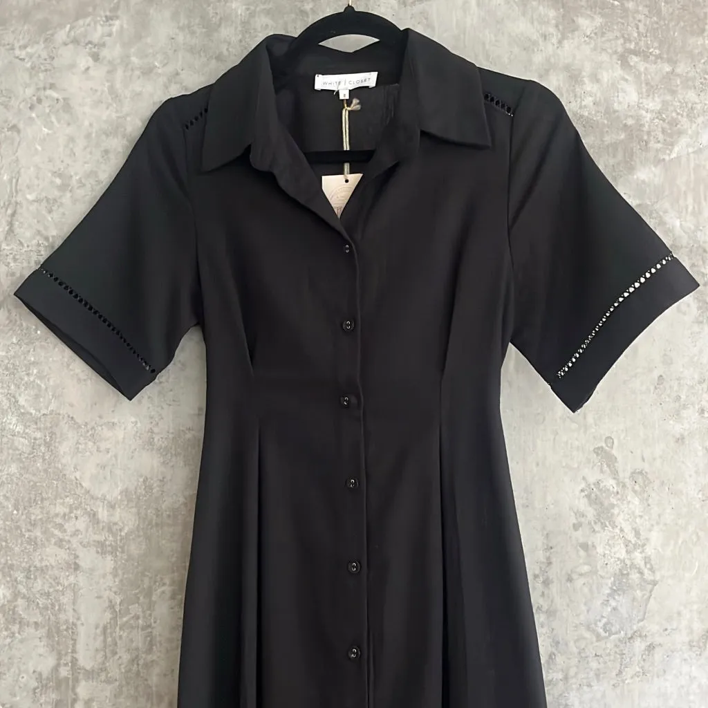 White Closet Black Midi Dress -Size 8