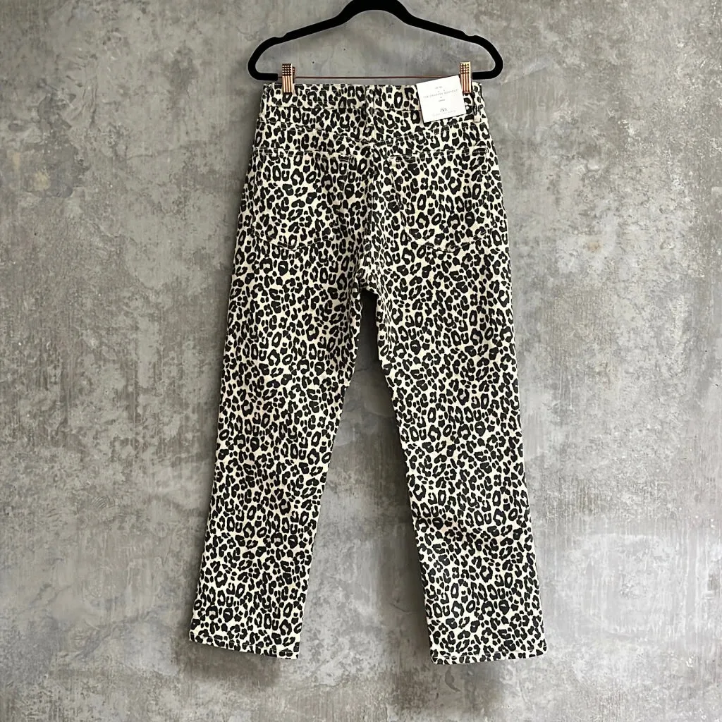 Zara Leopard Print Jeans -Size 38